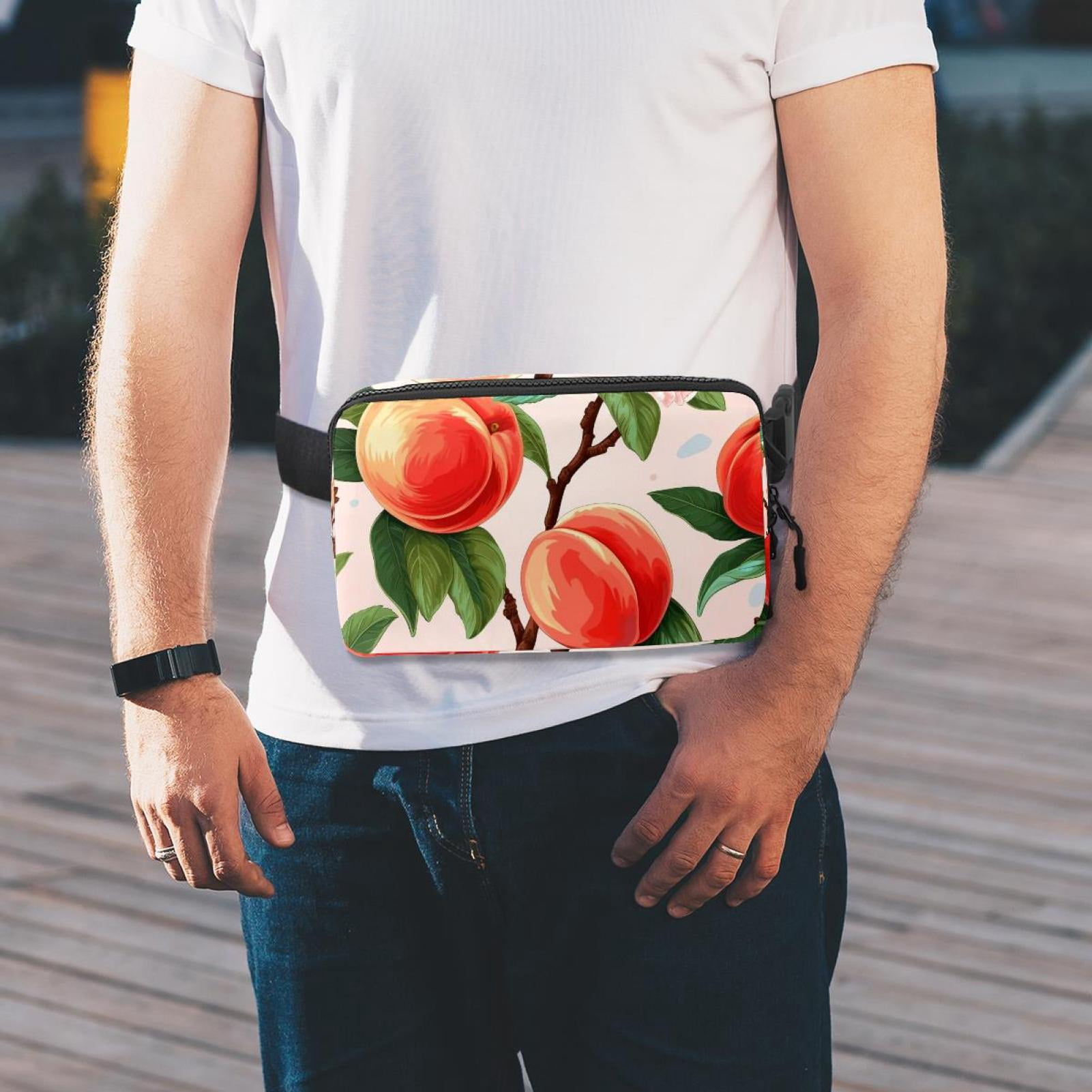 Peaches Cross Body Bag Waist Packs Fanny Pack Lightweight Adjustable Extension Strap Unisex