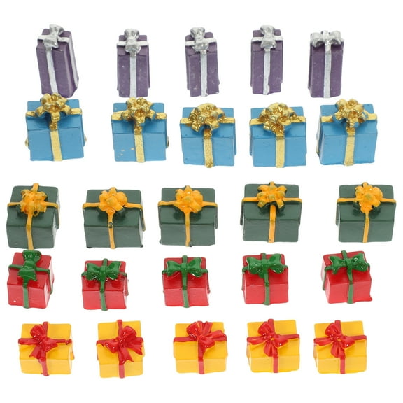 Raindrops 25Pcs Tiny Present Boxes for Home Decor Enthusiasts Green Miniature Design