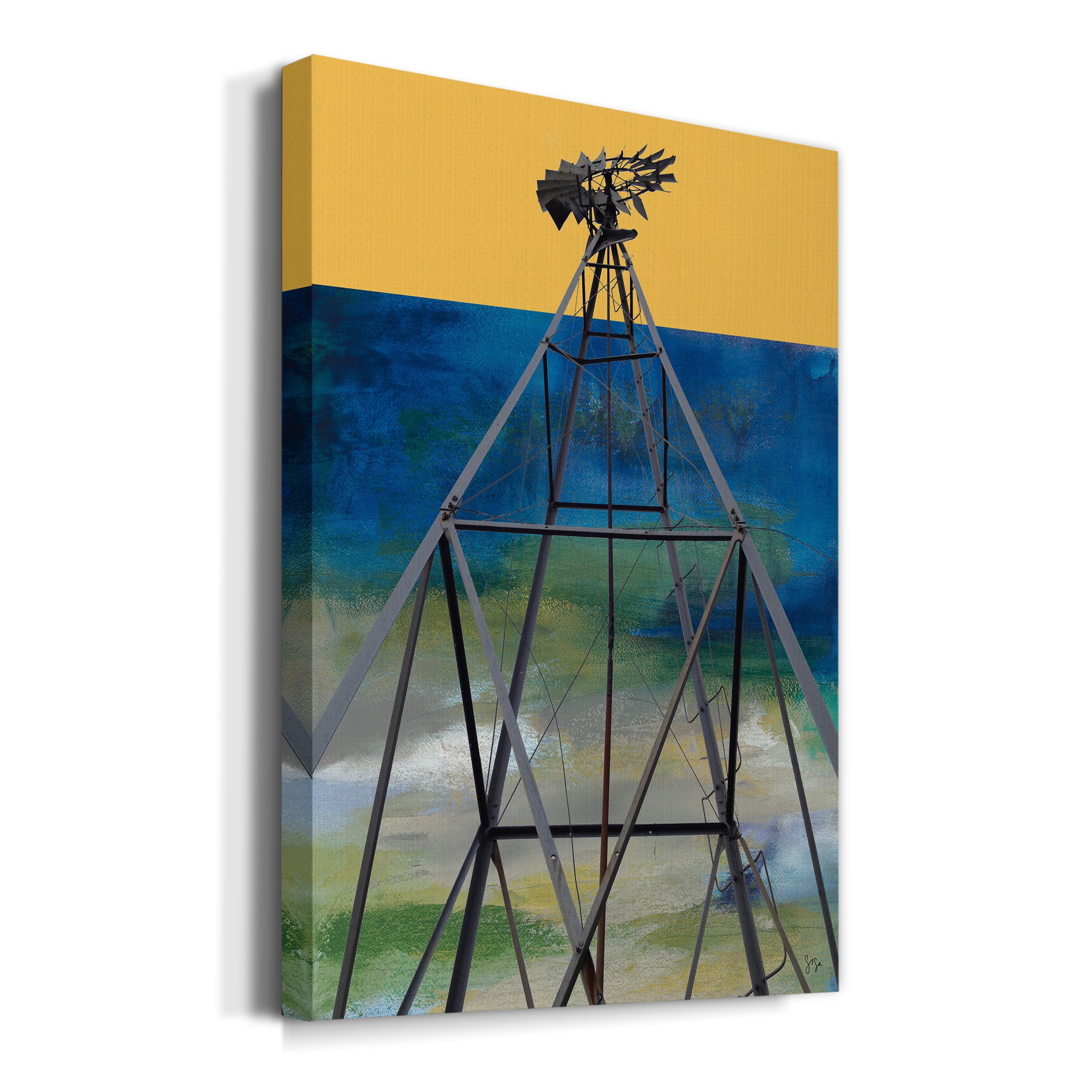 Windmill Abstract Premium Gallery Wrapped Canvas - Ready to Hang