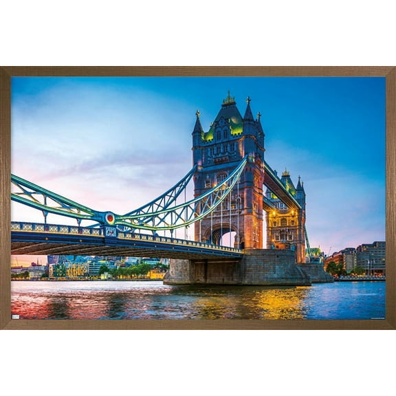 Timeless Visions - Tower Bridge Wall Poster, 22.375" x 34", Framed