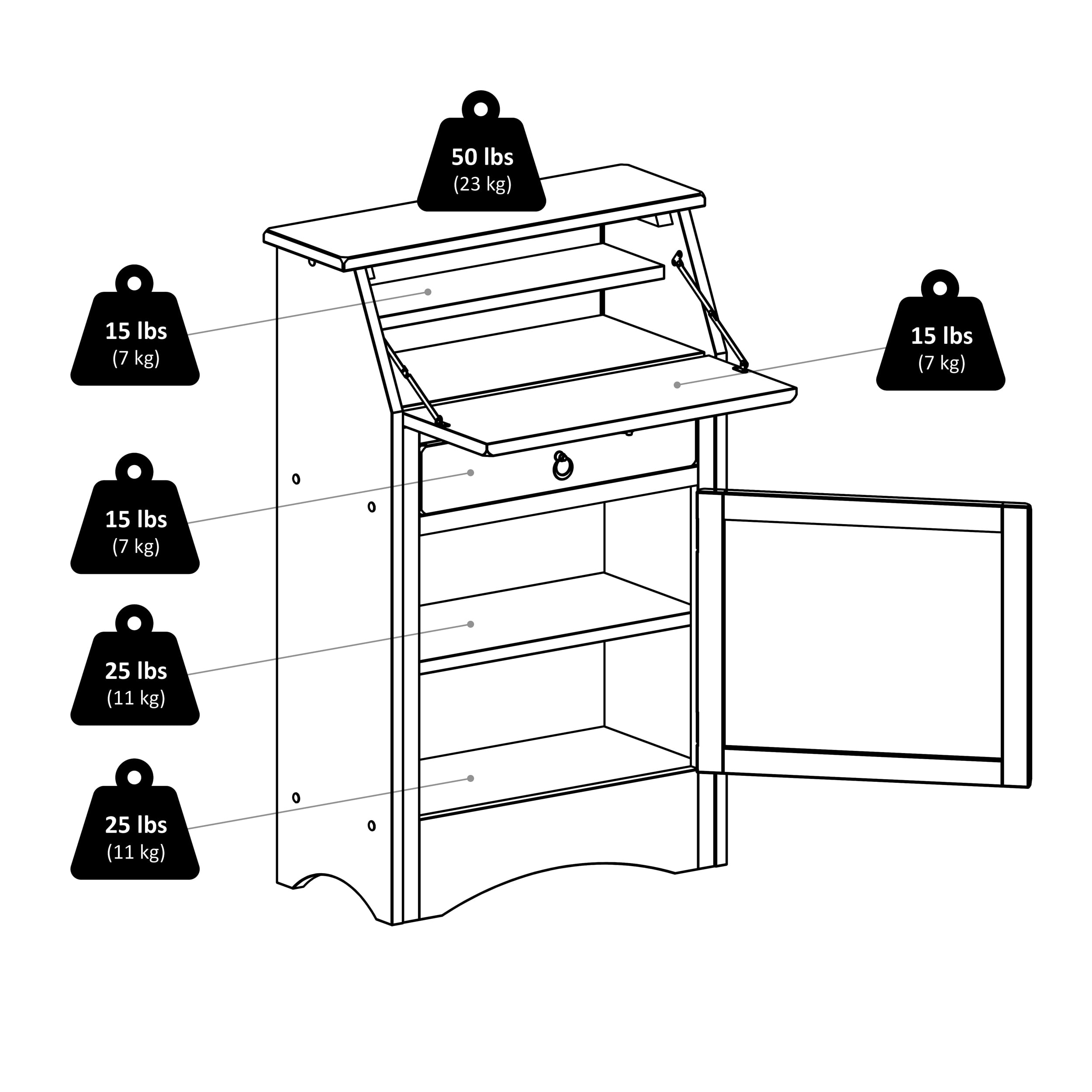 Winsome wood online regalia secretary desk