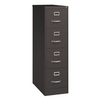 Hirsh 26.5" Deep 4 Drawer Letter Width Vertical File Cabinet, Commercial Grade, Medium Tone Brown