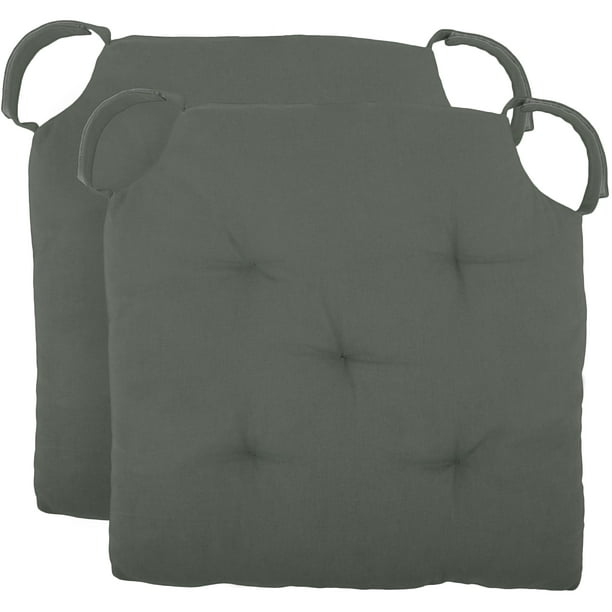 Cottone Polyfill Fiber Chair Pads w/5 Velcro Tucks (Set of 02) 18" x