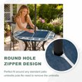 thumbnail image 4 of Round Outdoor Tablecloth with Umbrella Hole and Zipper, Navy Blue Beach Coastal Tablecloth with Elastic, Summer Nautical Starfish Shell Coral Vintage Patio Table Covers for 45" - 54" Tables, 4 of 9