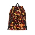 thumbnail image 2 of Lsque Warm Forest Plants and Deer Pattern Canvas Daypack, Durable Backpack, High-quality Versatile Backpack,Vintage Compact Backpack-Medium, 2 of 6