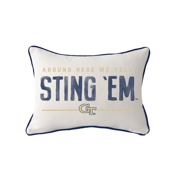 Little Birdie Georgia Tech Yellow Jackets Rectangular Piped Pillow