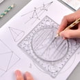 thumbnail image 5 of Modèle de Dessin Circulaire Multifonctionnel, Outil de Dessin Géométrique, Règle de Mesure, Angle Rotatif, 5 of 5