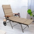 thumbnail image 1 of Gymax Chaise Longue Pliante en Rotin pour Patio avec Coussin en Aluminium Réglable avec Roue, 1 of 9