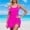 Hot Pink, variant on One Piece Swimdress Swimsuits for Women Belly Control Swim Dresses Skirt Bathing Suit Color Block Ribbed Swimwear
