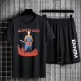 thumbnail image 1 of Conjuntos de dos piezas con estampado de Eminem para hombre, camiseta de manga corta, pantalones cortos, traje deportivo informal de talla grande, Conjunto de camiseta de Hip Hop para mujer, Verano, 1 of 4