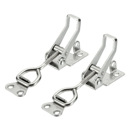 Uxcell 2pcs Adjustable Toggle Clamp M6x34mm 396bs 4002 Style w Lock Hole Silver