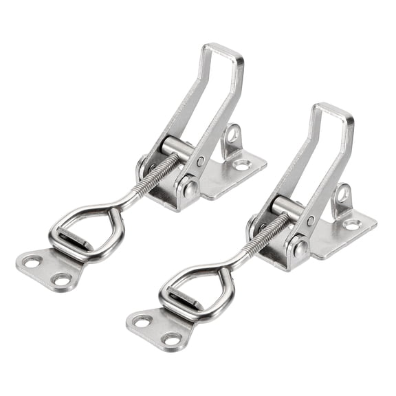Uxcell 2pcs Adjustable Toggle Clamp M6x34mm 396bs 4002 Style w Lock Hole, Silver