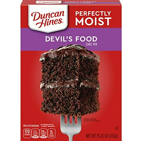 Duncan Hines Perfectly Moist Devils Food Cake Mix, 12 - 15.25 Oz Boxes