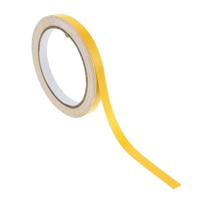Cinta de franjas Unique Bargains 12mmx10m para coches, calcomanías de franjas para motocicletas y carreras de barcos, pegatinas DIY amarillas mate 1 pc