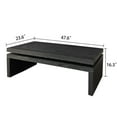 thumbnail image 3 of 47.6" L Modern Coffee Table, Rectangular Center Table with Floating Top Design, Rustic Wood End Table for Living Room Apartment, Antique Black, 3 of 9