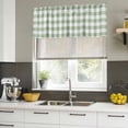 thumbnail image 5 of Sage Green Checkered Valances for Windows, Decorative Rod Pocket Window Valance Curtains, Farmhouse Buffalo Plaid Short Curtain Drapes for Kitchen/Bathroom/Living Room, 2 Panels, 42" W x 18" L, 5 of 8