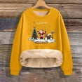 thumbnail image 6 of Antqov Fleece Sweatshirts for Women, Christmas Print Crewneck Pullover Oversized Long Sleeve Tops, Fall Winter Party Trendy Comfortable Thermal Casual Sweatshirt, 6 of 6