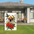 thumbnail image 3 of JOOCAR Linen Garden Flag with Birds and Flowers for Spring Summer Home Outdoor Garden Yard Door Decor 12x18 inch, 3 of 5