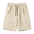 thumbnail image 1 of pstuiky Pantalones cortos de gimnasio para hombre, Pantalones cortos de verano para hombre, informales y cómodos, con bolsillo y cintura elástica y cordón ajustable., 1 of 3