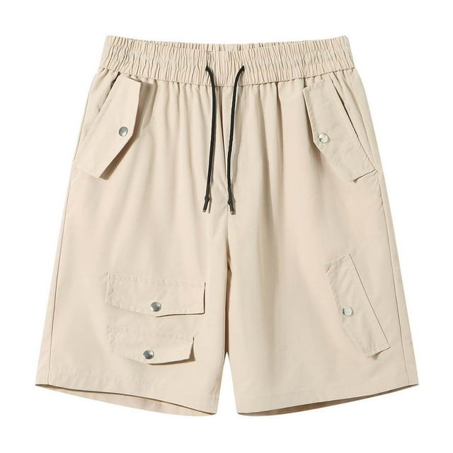 pstuiky Pantalones cortos de gimnasio para hombre, Pantalones cortos de verano para hombre, informales y cómodos, con bolsillo y cintura elástica y cordón ajustable.
