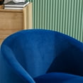 thumbnail image 4 of Accent Chair, Swivel Accent Chair, Velvet Living Room Chairs, Armchair, Upholstered Barrel Chair With Black Powder Coating Metal for Living Room Bed Room Apartment, Blue, 4 of 9