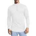 thumbnail image 2 of pstuiky camisa de manga larga para hombre, Camiseta deportiva de manga larga con cuello alto, cremallera gruesa y cálida para hombre, color liso y liso camisetas de hombre l, 2 of 4