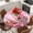 Pink Crimson LightPink, variant on Valentine's Day Round Tablecloth, Fitted Table Cover with Elastic for 36"-44" Round Tables, Pink Love Gnomes Roses Ombre Romantic Table Cloth Outdoor Indoor Dinning Party Waterproof Tablecloths
