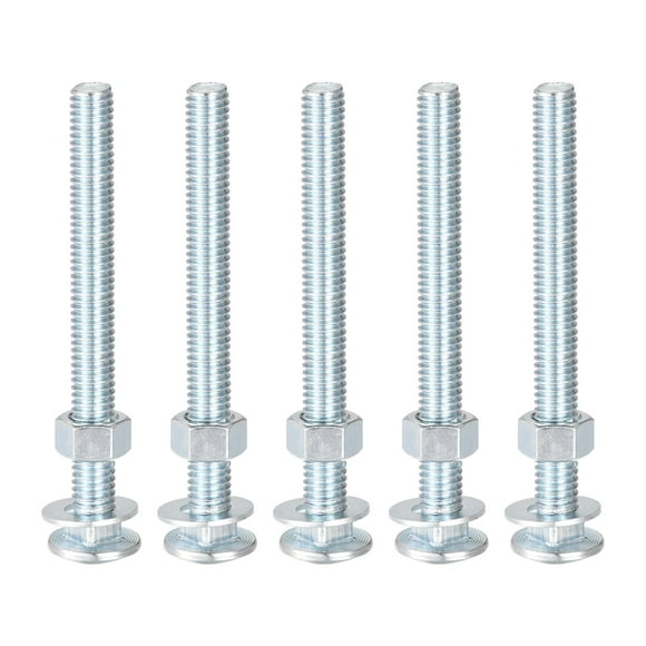 Unique Bargains 3/8-16 x 4' Carbon Steel Square Neck Carriage Bolts with Nuts & Washers 5 Set
