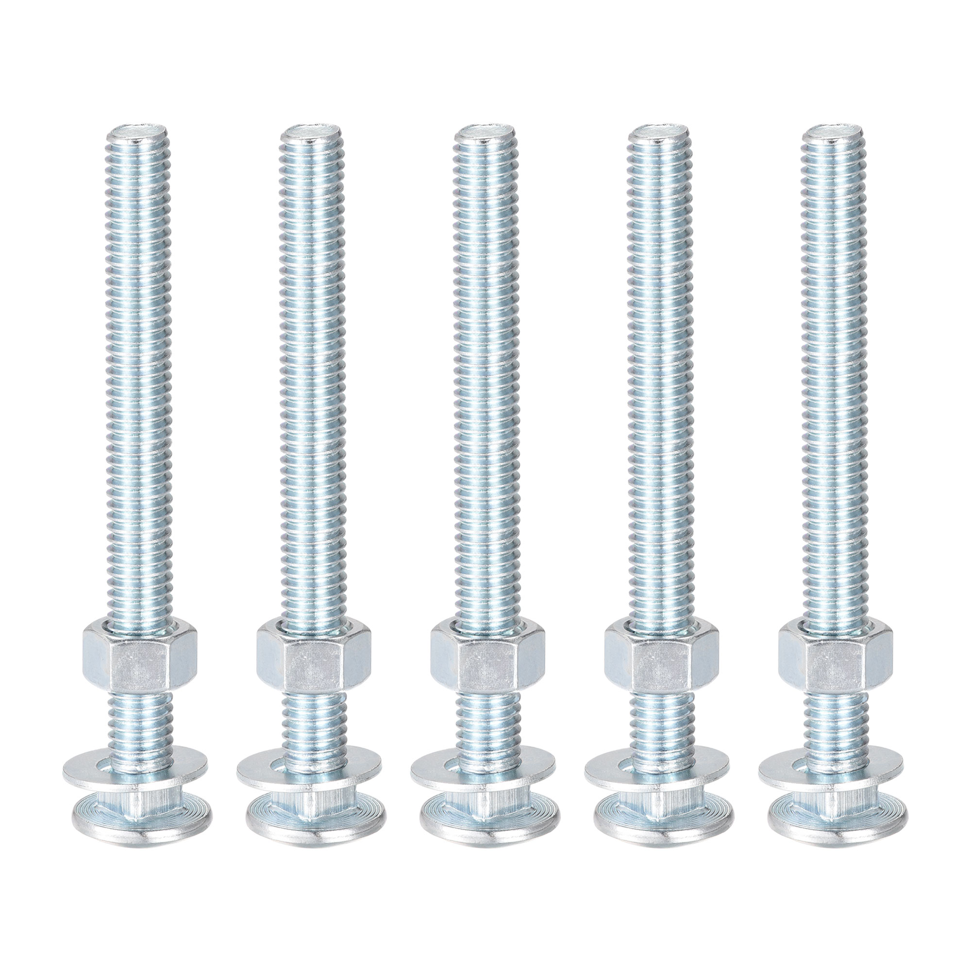 Uxcell 3/8-16 x 4" Carbon Steel Square Neck Carriage Bolts with Nuts & Washers 5 Set - image 5 of 5