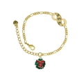 thumbnail image 1 of Delight Jewelry Enamel Wreath with Bow Gold-tone Paw Infinity Link Chain Bracelet, 6"+2" Extender, 1 of 3