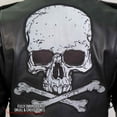 thumbnail image 4 of Hot Leathers JKM2001 Men’s Black ‘Skull And Crossbones' Motorcycle Leather Jacket 42, 4 of 10