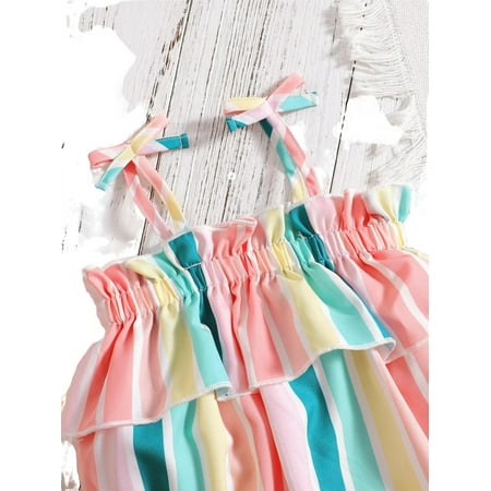 

Striped Spaghetti Strap Cami Sleeveless Multicolor Baby Bodysuits (Baby s)