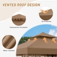 thumbnail image 5 of INTER HUT 8x8 Metal Patio Double Soft Roof Gazebo Outdoor Canopy Tent with Netting, Ceiling Hook, Shelves, 5 of 8