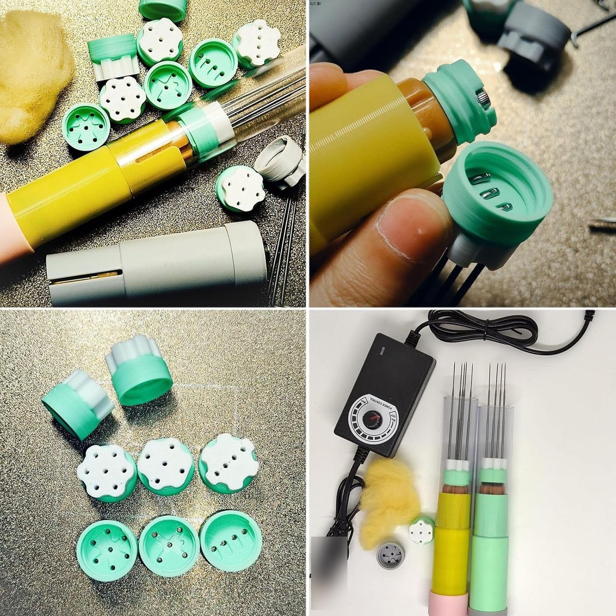 Electric Felting Needle Machine Kit, Wool Felting Tool,1-7 Needles Speed Adjustable, Easy to Change Needle, Stroke 2cm, Transparent Shell, for DIY Wool Painting, Felted Craft Wor