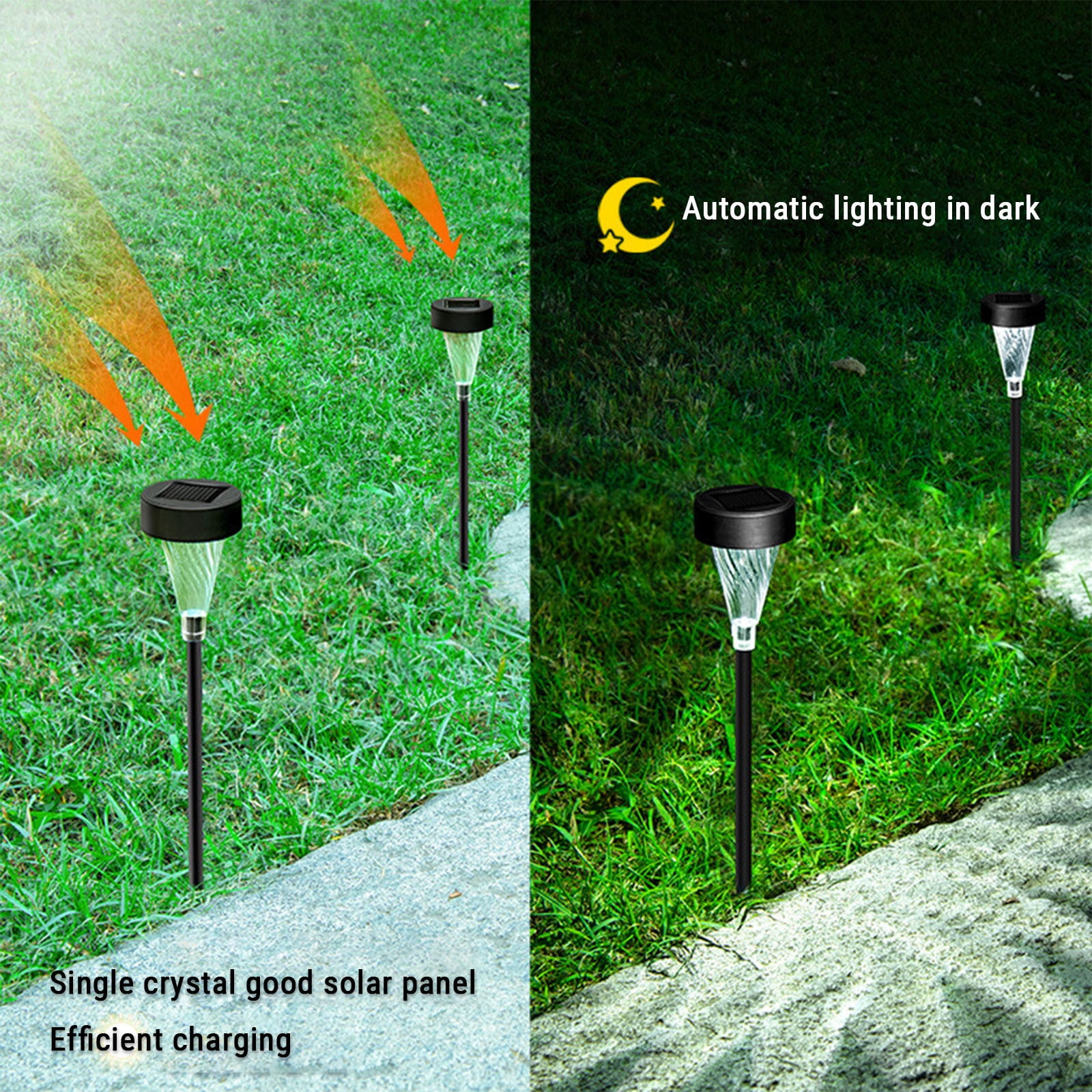 Solar Pathway Lights 4 Pack - Firefly Solar Garden Lights, IP65 Waterproof, Auto On/Off For Walkway & Yard