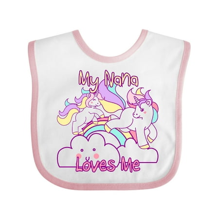

Inktastic My Nana Loves Me Unicorn Gift Baby Girl Bib