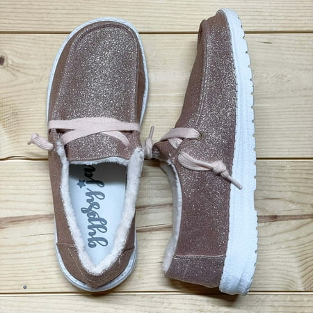 

Gypsy Jazz Holly Glitter Blush Slip On Shoes