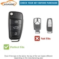 thumbnail image 2 of for Audi Key Fob Cover 3 Buttons TPU Soft Key Shell Case Fit for Audi A1 A3 A4 A6 A8 Quattro Q3 Q7 S3 S6 RS3 RS6 R8 TT TTS Flip White Car Key Protector with Bling Keychain, 2 of 6