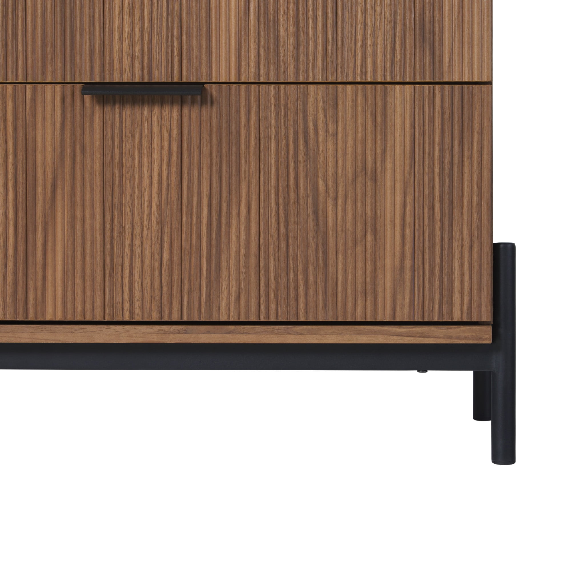 Walker Edison Mid-Century 6-Drawer Dresser with Reeded Drawer Fronts, Mocha