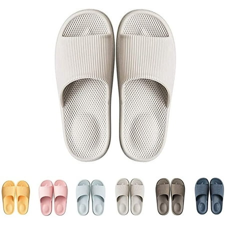

Wish Massage slippers for women and men comfortable light shower slippers（Grey） S3263