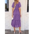 thumbnail image 2 of Vestido PRETTYGARDEN Verano 2025 Midi Cuello Cuadrado Morado Talla L, 2 of 6