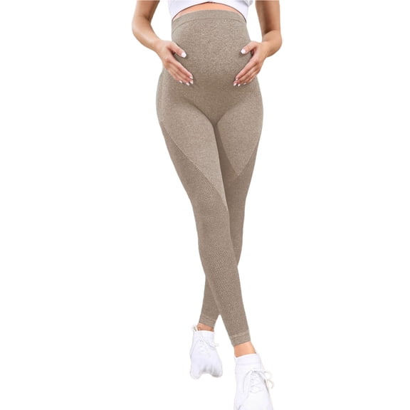 HBGVBA Maternity Leggings for Women,Over Belly Pregnancy Active Wear,High Waist Breathable Pilates Belly Support Full Length Fall Pants