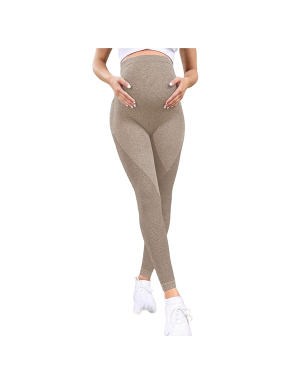 Women Maternity Athletic Yoga Pants Pilates Slim Pregnancy Leggings Over The Belly Soft Comfy Stretch Spring Fall Trousers