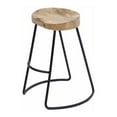 thumbnail image 2 of Home Square 3 Piece Wood Saddle Seat Small Barstool Set in Brown/Black, 2 of 7