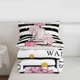thumbnail image 4 of Erosebridal Girls Bags Perfume Bedding Queen Comforter Set,Chic Books Floral Down Comforter,White Geometry Lines Bedding Sets Queen with Comforter,Microfiber Bedroom Decorative Reversible,3 Pieces, 4 of 7