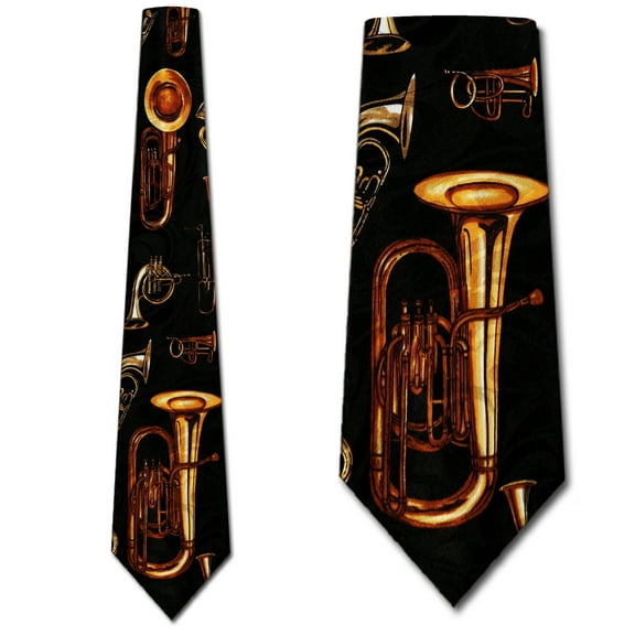 Horns Everywhere Black Necktie Mens Tie by Steven