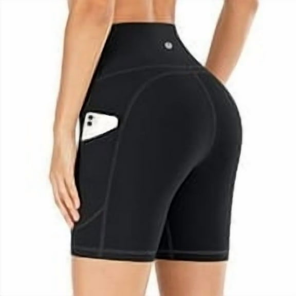 IUGA Workout Shorts for Women with Pockets High Waisted Biker Shorts for Women Yoga Shorts Running Shorts Black