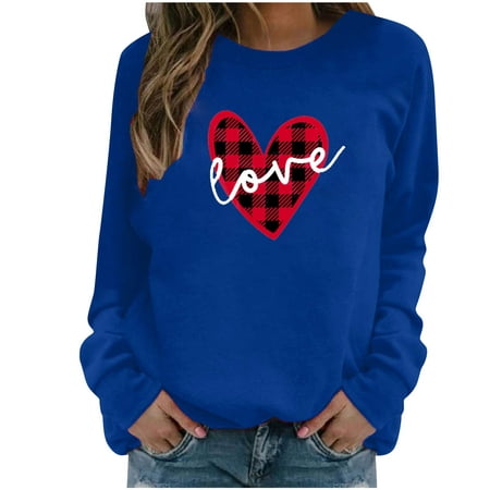 

Juebong Valentine s Day Outfit Matching Pullover Tops for Couples Funny Gift Idea for Her Wife Lightweight Long Sleeve Sweatshirt Blue shirts for women XXXL