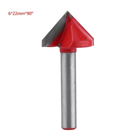 

Tungsten Steel Woodworking CNC Router Bit of Sharpness VGroove Cutting Tool 6mm Shaft (6*22mm*90°)