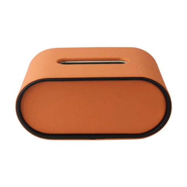 Funda para caja de pañuelos, organizador decorativo, soporte para caja de pañuelos, soporte multifunción para tocador, encimera, coche, oficina, mesa Naranja